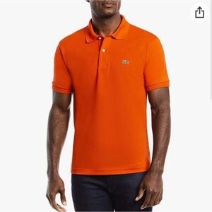 Lacoste Polo Men's 6 Orange Short Sleeve Collared Shirt Classic Fit Size XL